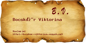 Bocskár Viktorina névjegykártya